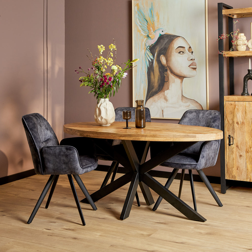 Eetkamertafel Denver | Ovaal | Mangohout | 160 cm