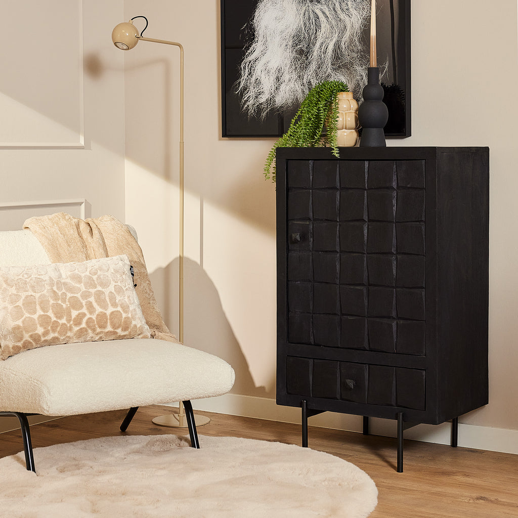 Kabinet Kast Brandy Black | 1 deur 1 lade - Dbmeubels