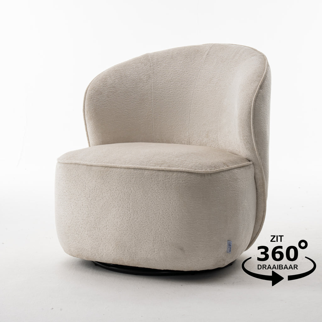 Draaifauteuil Sammy - cream