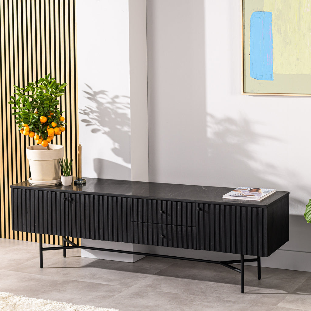 Tv-meubel Marmoré - 175cm - zwart